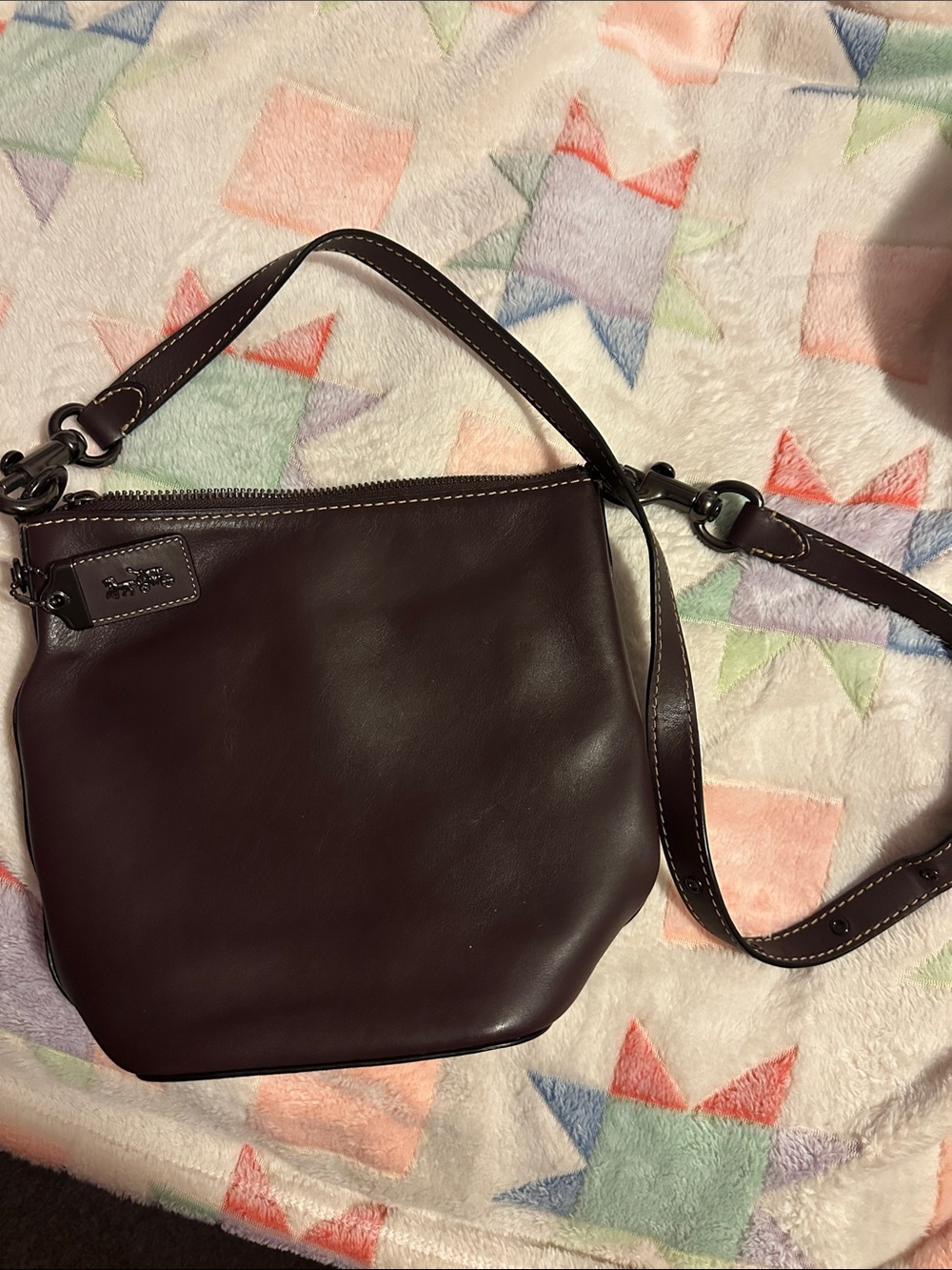 Coach Burgundy Leather Shoulder Bag